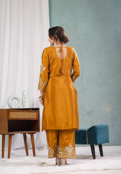 Heavy Embroidered Chinnon Silk Set