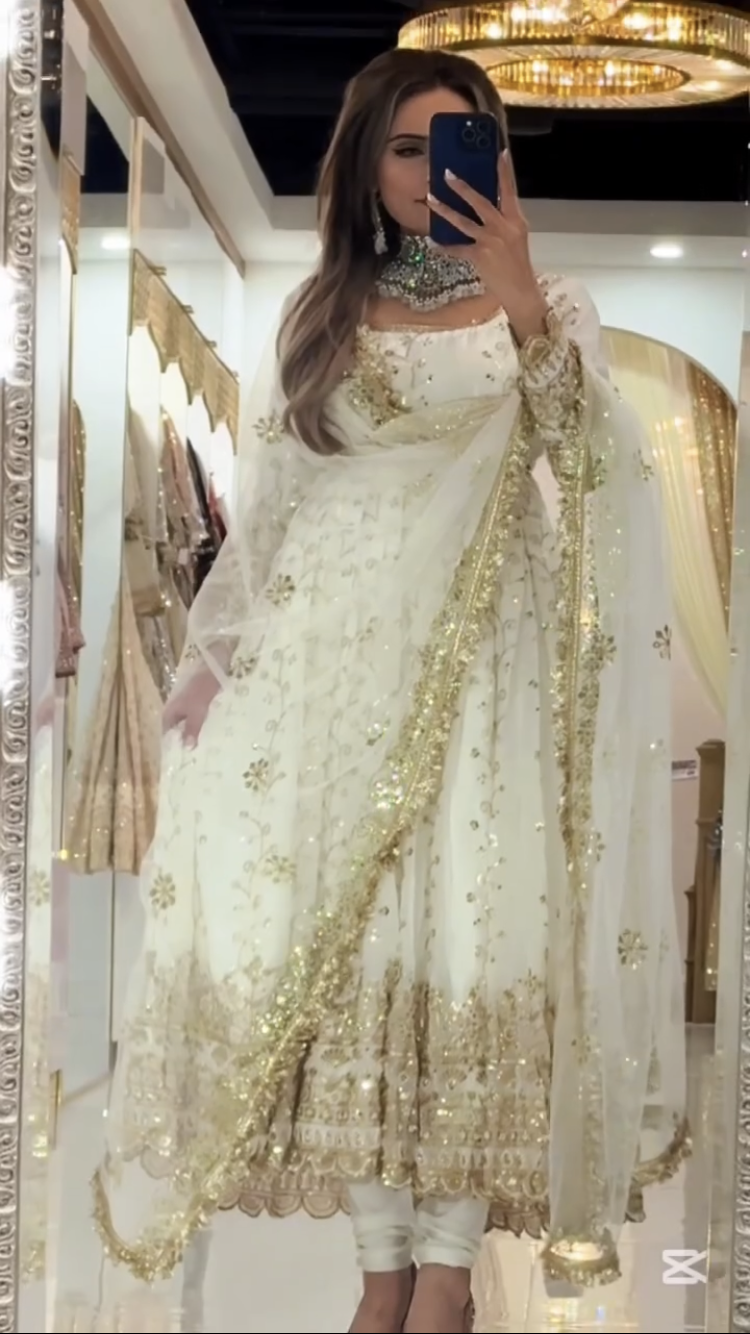 Premium Black Blooming Embroidered Anarkali Suit for Women | Party Wear