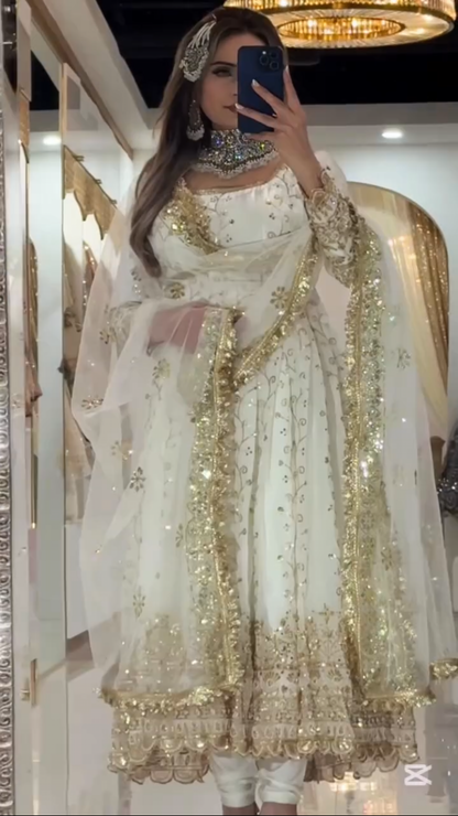 Premium Black Blooming Embroidered Anarkali Suit for Women | Party Wear