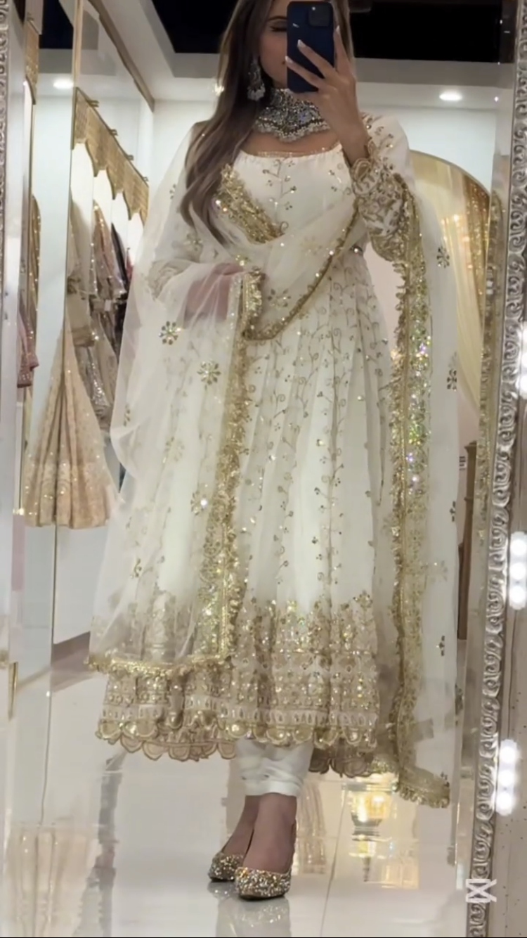 Premium Black Blooming Embroidered Anarkali Suit for Women | Party Wear