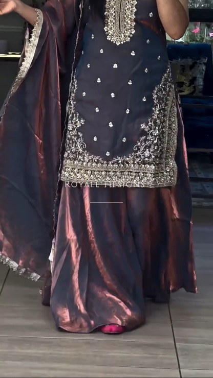 Women Heavy Fandy Crushi Silk Kurta Dhoti Salwar Set with Dupatta | Sequins Embroidery Ethnic Wear