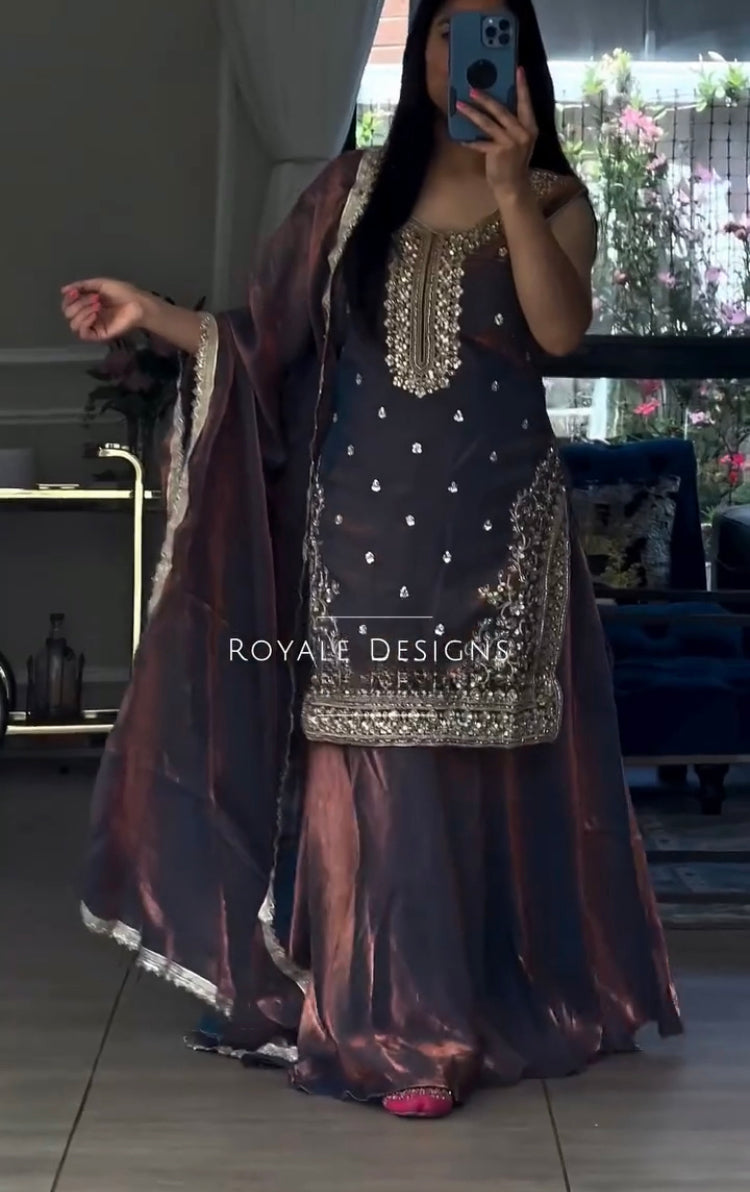 Women Heavy Fandy Crushi Silk Kurta Dhoti Salwar Set with Dupatta | Sequins Embroidery Ethnic Wear