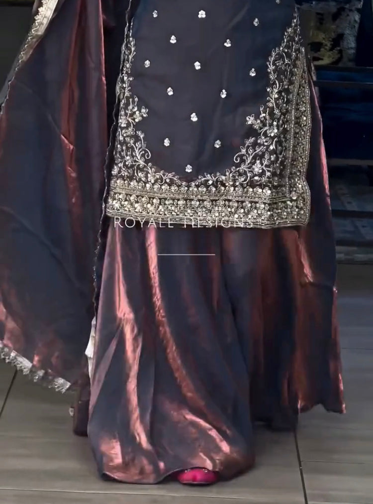 Women Heavy Fandy Crushi Silk Kurta Dhoti Salwar Set with Dupatta | Sequins Embroidery Ethnic Wear