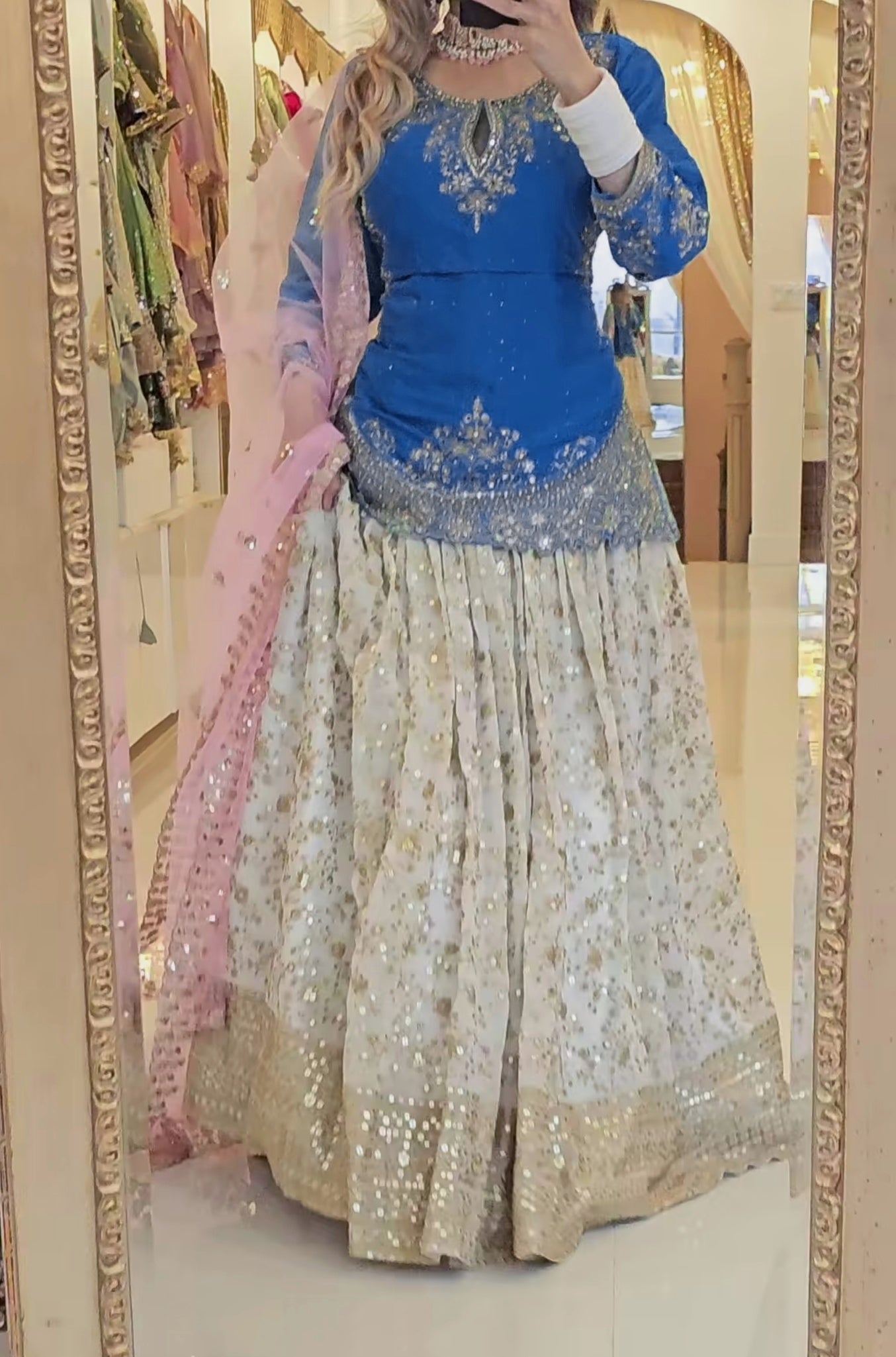 New Designer Chinon Silk Lehenga with Fancy Top & Dupatta-NF-(1242)