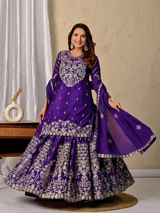 Elegant Designer Lehenga with Embroidery & Sequence Work-NF-(1245)