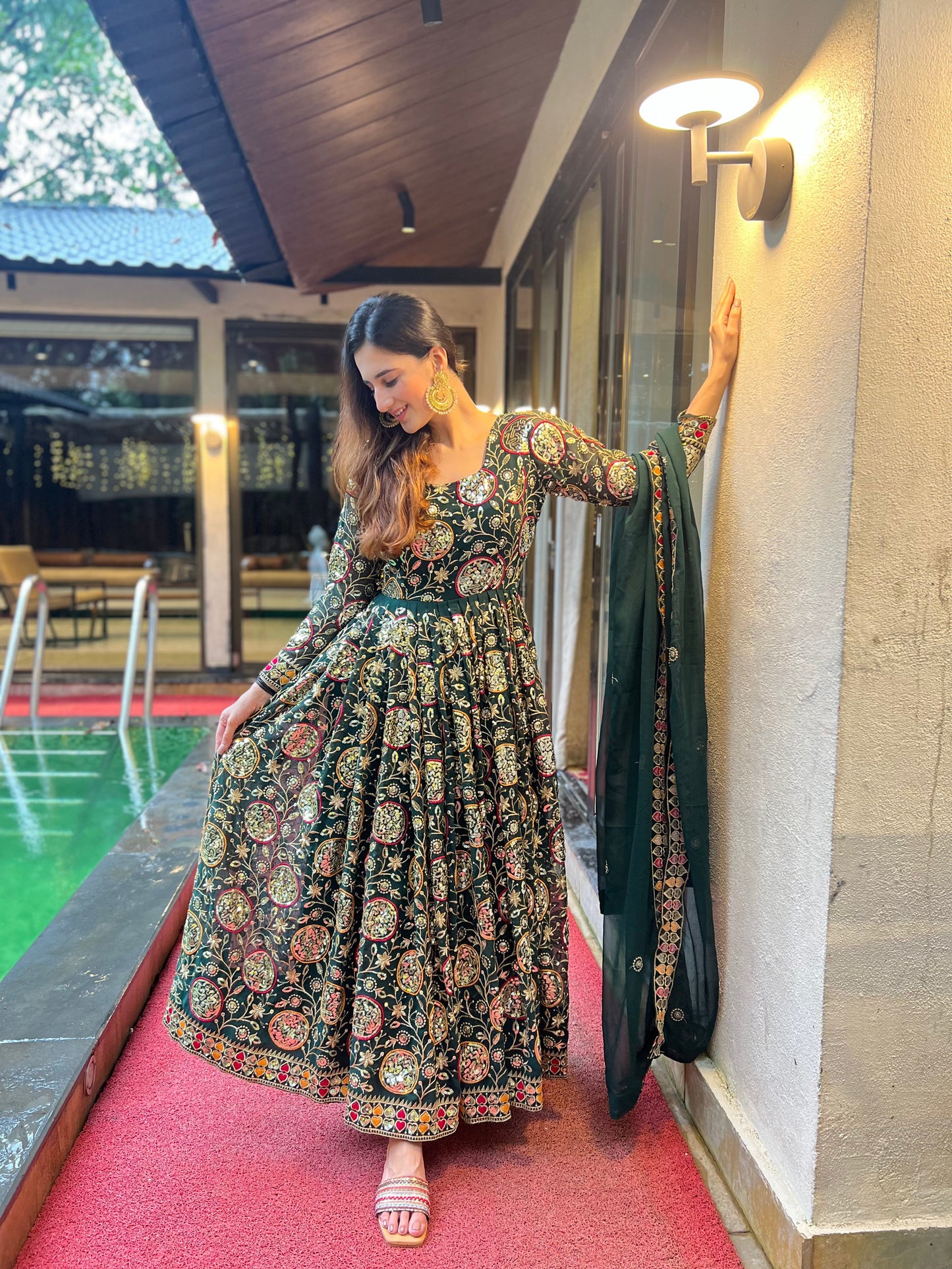 Presenting a Stunning Fancy Style Anarkali Suit – NF-(1178)