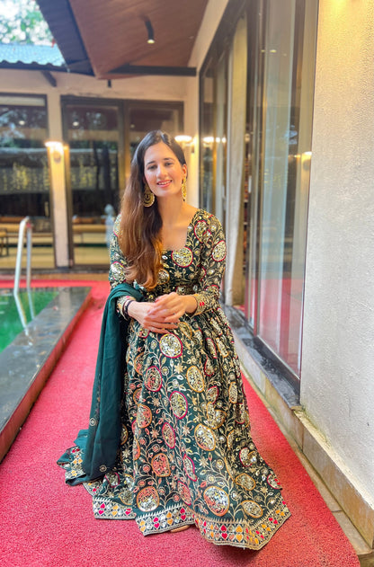 Presenting a Stunning Fancy Style Anarkali Suit – NF-(1178)