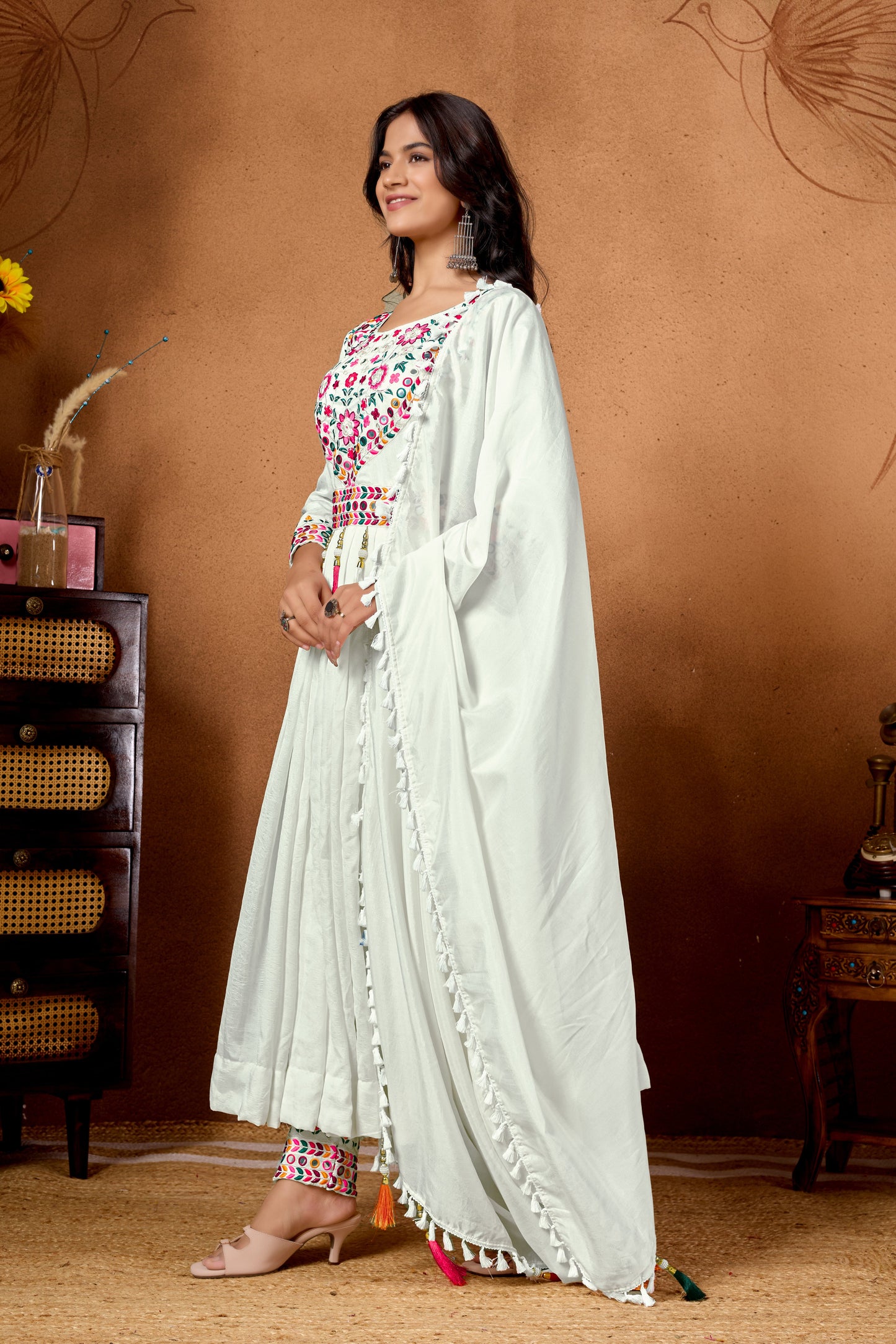 Navratri Special Designer Roman Silk Anarkali Suit (NF-1254)