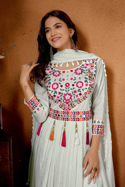 Navratri Special Designer Roman Silk Anarkali Suit (NF-1254)