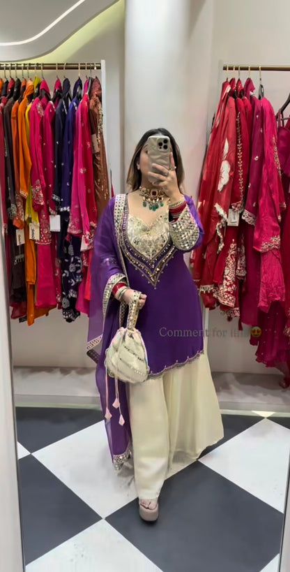 Bandagi Designer 3 Piece Plazzo Set