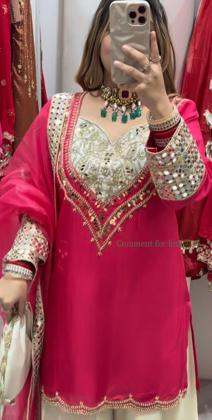 Bandagi Designer 3 Piece Plazzo Set