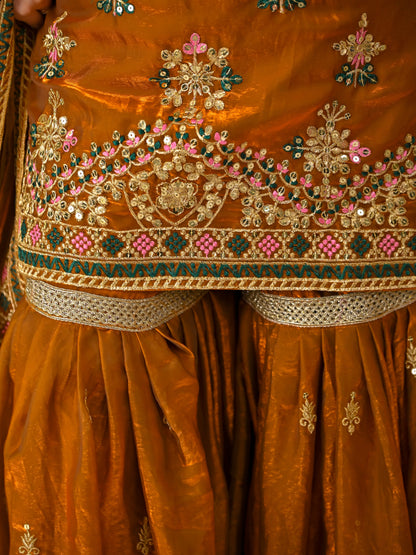 Women's Heavy Silk Sharara Suit Set with 5mm Sequence Embroidery