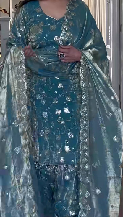 Elegant Fandy Crushi Silk Dhoti Style Suit – Party Collection-(ND-5051)