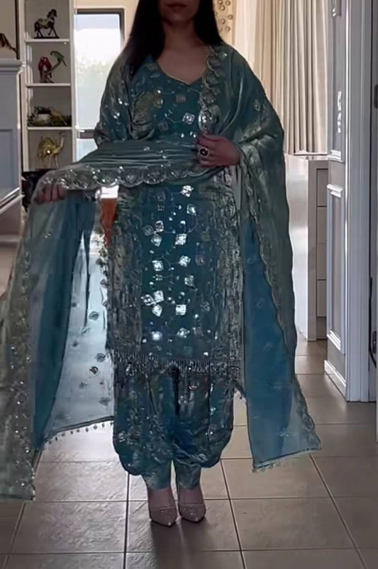 Elegant Fandy Crushi Silk Dhoti Style Suit – Party Collection-(ND-5051)