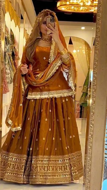 Designer Chinnon Silk Embroidered Lehenga Suit Set with 9mm Sequence Work | Premium Festive & Wedding Wear for Women